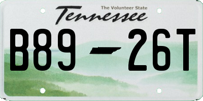 TN license plate B8926T