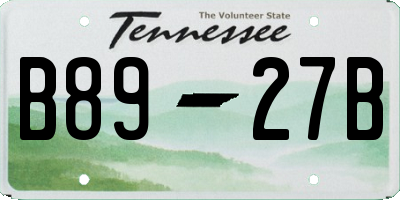 TN license plate B8927B