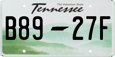 TN license plate B8927F