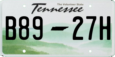 TN license plate B8927H