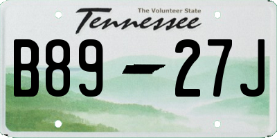 TN license plate B8927J