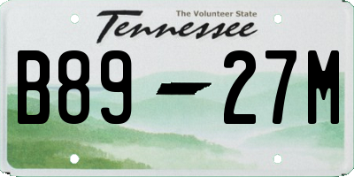 TN license plate B8927M
