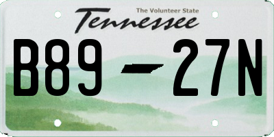 TN license plate B8927N