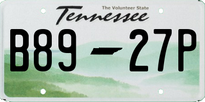 TN license plate B8927P