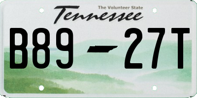 TN license plate B8927T