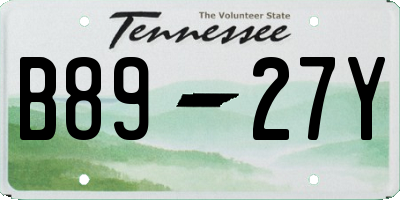 TN license plate B8927Y