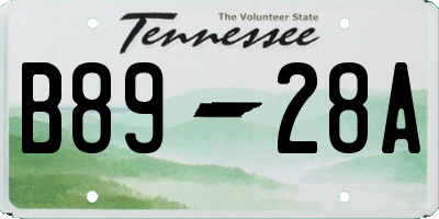 TN license plate B8928A
