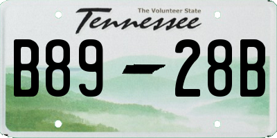 TN license plate B8928B