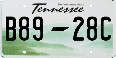 TN license plate B8928C