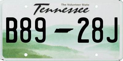 TN license plate B8928J