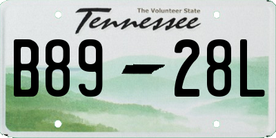 TN license plate B8928L