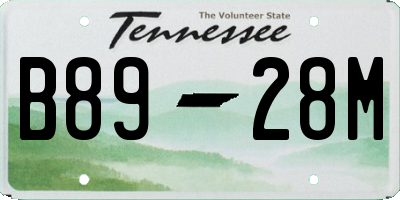 TN license plate B8928M
