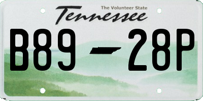 TN license plate B8928P