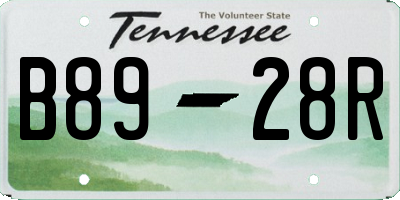 TN license plate B8928R