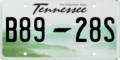TN license plate B8928S
