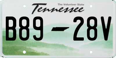 TN license plate B8928V