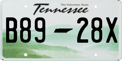 TN license plate B8928X