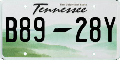 TN license plate B8928Y