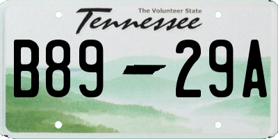 TN license plate B8929A
