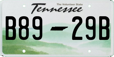 TN license plate B8929B