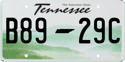 TN license plate B8929C
