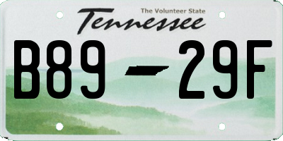 TN license plate B8929F