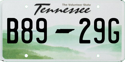 TN license plate B8929G