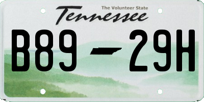 TN license plate B8929H