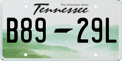 TN license plate B8929L