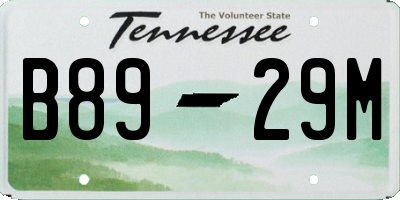 TN license plate B8929M