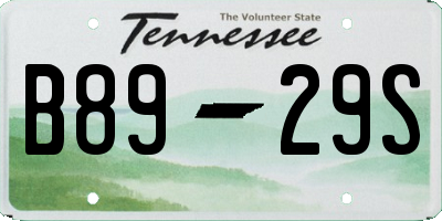 TN license plate B8929S