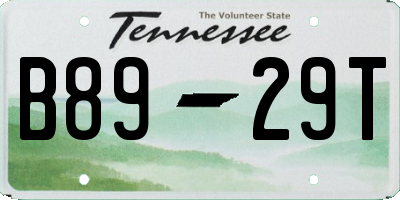TN license plate B8929T