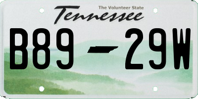 TN license plate B8929W