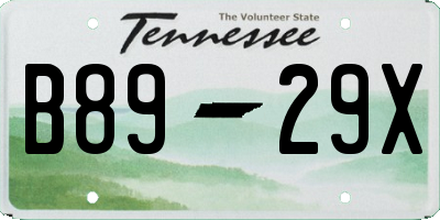 TN license plate B8929X