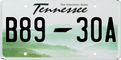 TN license plate B8930A