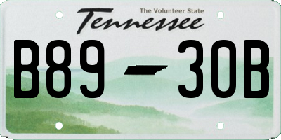 TN license plate B8930B