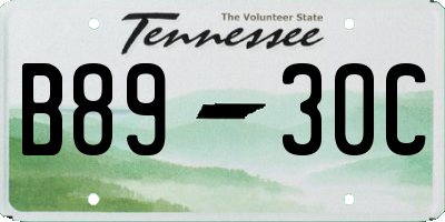 TN license plate B8930C