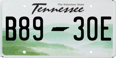 TN license plate B8930E