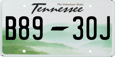 TN license plate B8930J