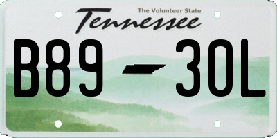 TN license plate B8930L