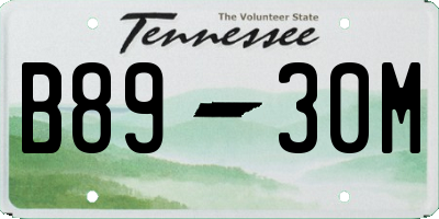TN license plate B8930M