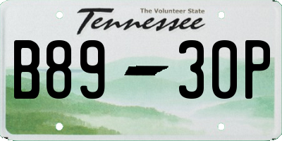 TN license plate B8930P