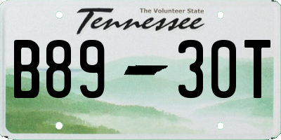 TN license plate B8930T