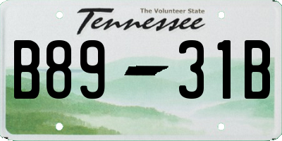TN license plate B8931B