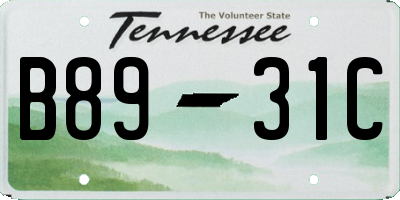 TN license plate B8931C