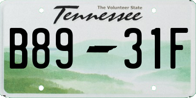 TN license plate B8931F