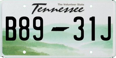 TN license plate B8931J