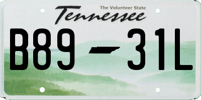 TN license plate B8931L