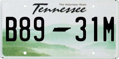 TN license plate B8931M