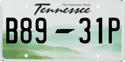 TN license plate B8931P